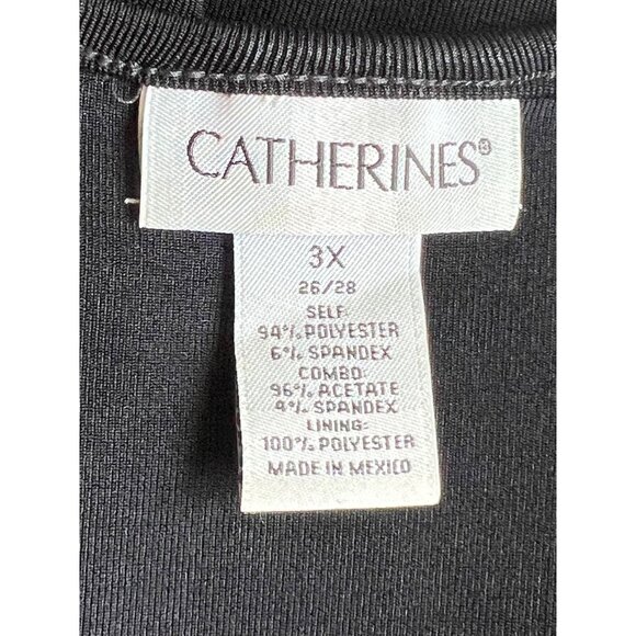 Catherines Black Sleeveless Front/Sequins Tank Top 3X 26/28 Plus Size Lined - Picture 12 of 16